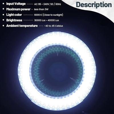 Gokelomg 144 LED Mikroskop Ringlicht Ringleuchte 0-100% Einstellbar Lampe für Microscope Ringbeleuch