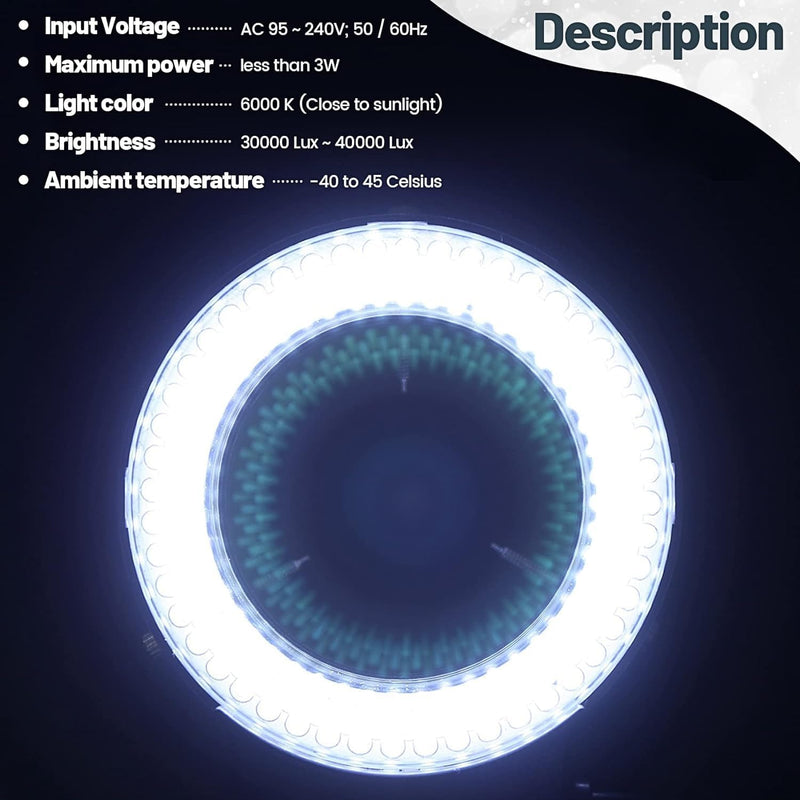 Gokelomg 144 LED Mikroskop Ringlicht Ringleuchte 0-100% Einstellbar Lampe für Microscope Ringbeleuch