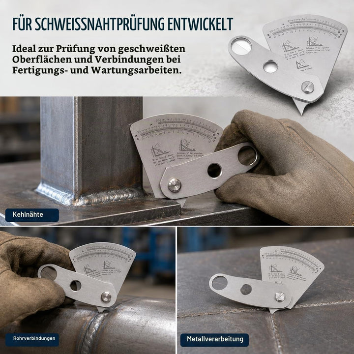 Candeon Schweisslehre Schweissnahtleere, Edelstahl Fächerförmig Schweisslehre, 0-20mm Weld Gauge Sch