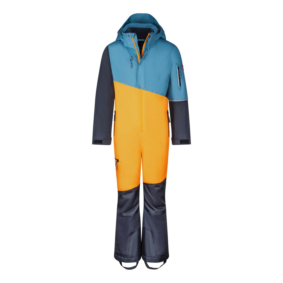 Trollkids Schneeanzug Hallingdal Stahlblau/Mango/Schwarz 98, Stahlblau/Mango/Schwarz 98
