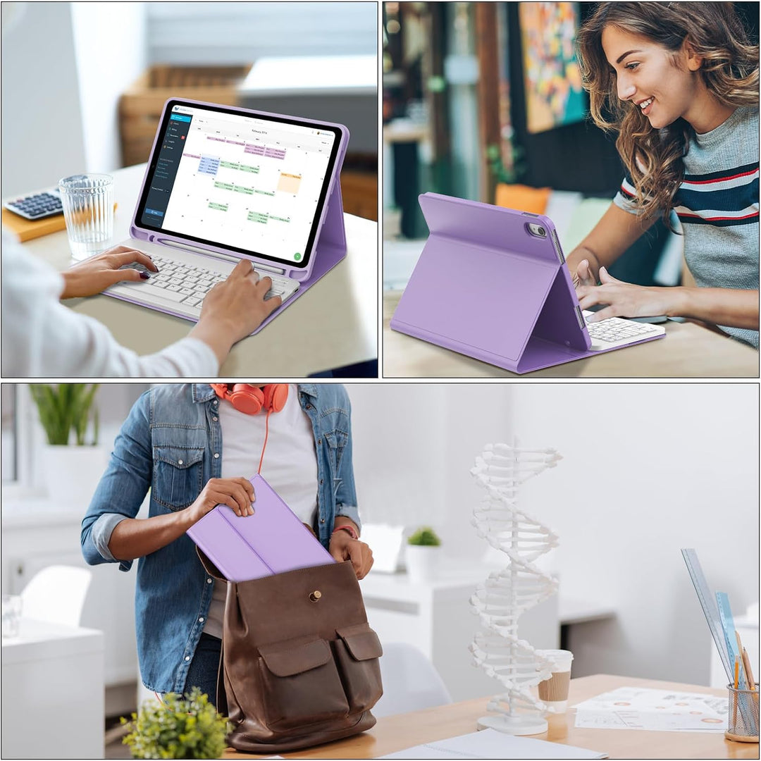 Schutzhülle mit Tastatur für iPad A16 11. Generation 2025/10. Generation 2022, kabellose Bluetooth-T