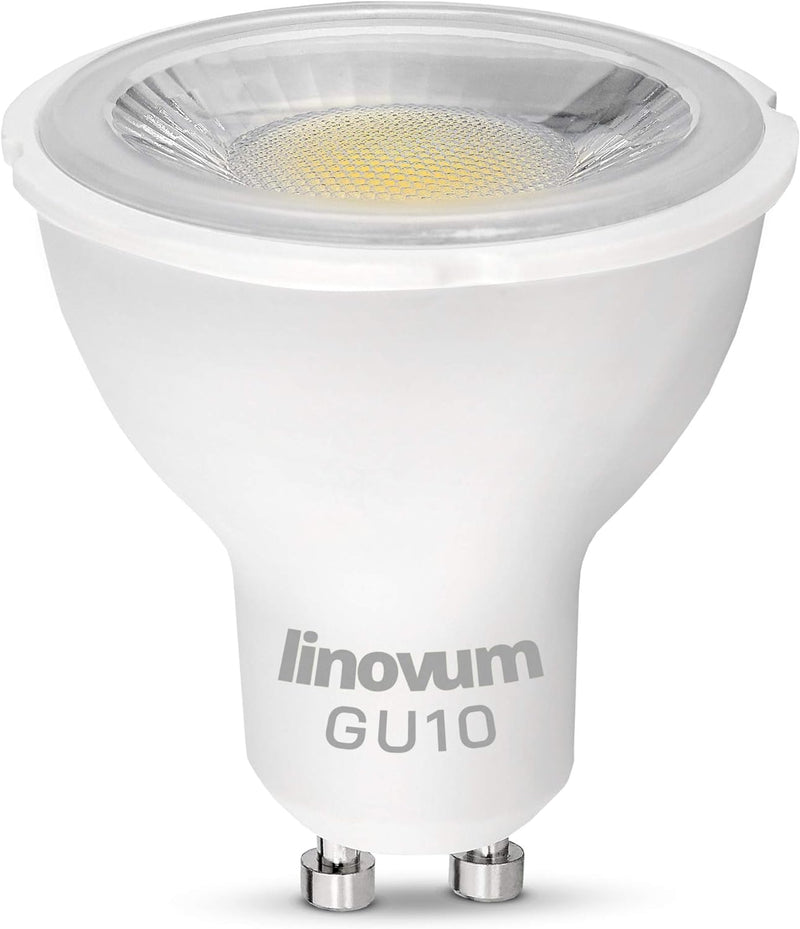 linovum 10er Set Leuchtmittel LED GU10 neutralweiss 6 Watt 42° Abstrahlwinkel - ersetzt 60 Watt - LE