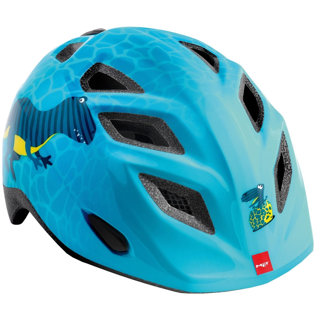 MET Elfo Kinderhelm Unisize (46-53 cm) Blue Dinosaurs, Blue Dinosaurs