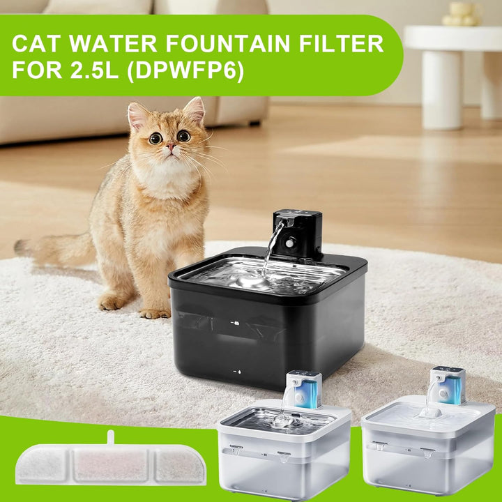 Katzenbrunnen Filter, 12 Stück Filter für Katzenbrunnen und 12 Stück Schwämme und Aktivkohle lonenau