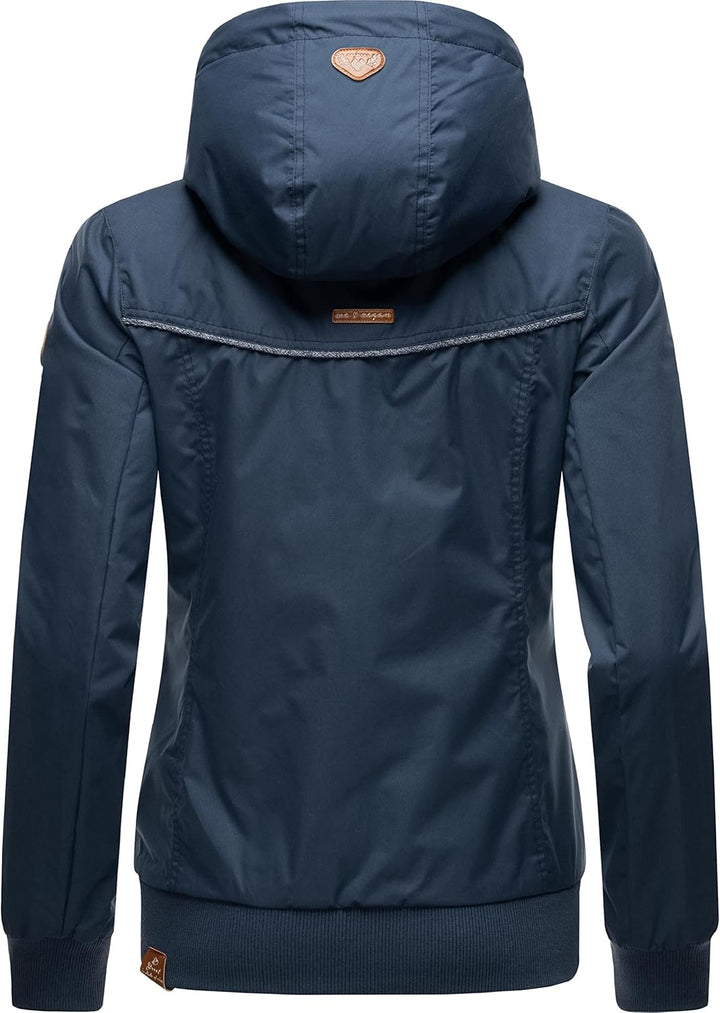 Ragwear Damen Übergangjacke wasserdicht (Wassersäule: 4.000 mm) leichte Jacke kurz mit abnehmbarer K