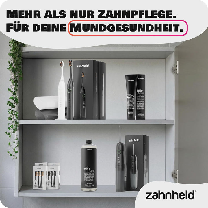 Zahnheld® Super-Set, elektrische Schallzahnbürste GERO + Munddusche AQUADENT | inkl. Bürstenkopf &amp; R