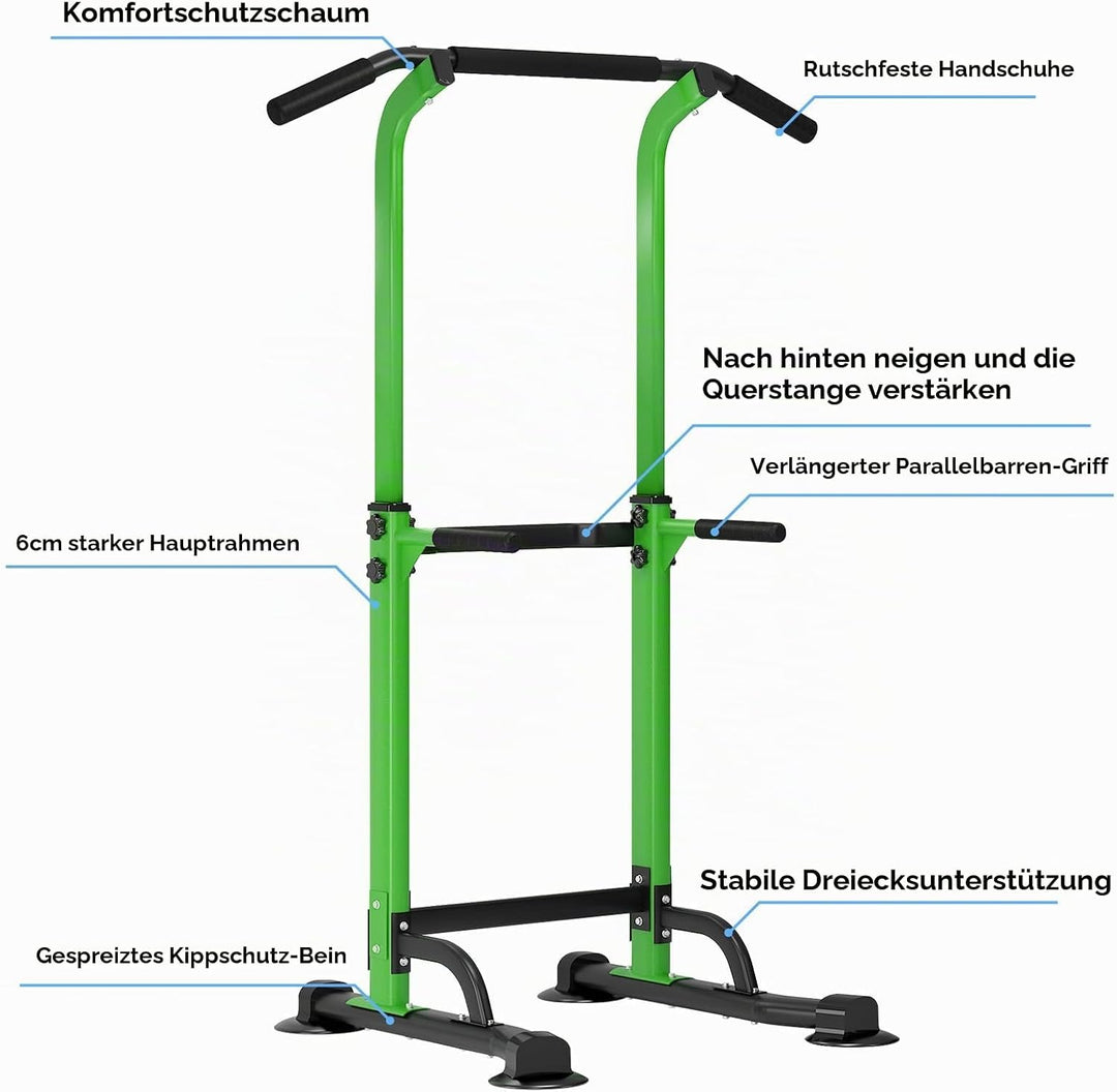 SDHYL Power Tower Kraftstation Klimmzugstange Dip-Stationen Höhe Verstellbar Schlingentraining Bauch
