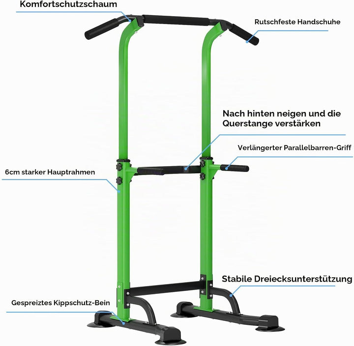 SDHYL Power Tower Kraftstation Klimmzugstange Dip-Stationen Höhe Verstellbar Schlingentraining Bauch