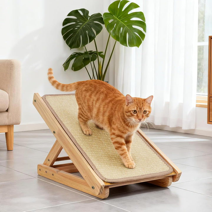 Kratzbrett Katze – Verstellbares &amp; faltbares Kratzmöbel, 50x28,5cm aus stabilem Holz – Kratzzeug zum