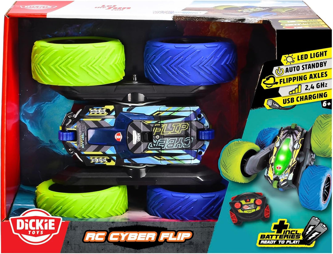 Dickie Toys - RC Auto Cyber Flip (22 cm) - ferngesteuertes Auto ab 6 Jahre mit 360°-Stunts und Licht