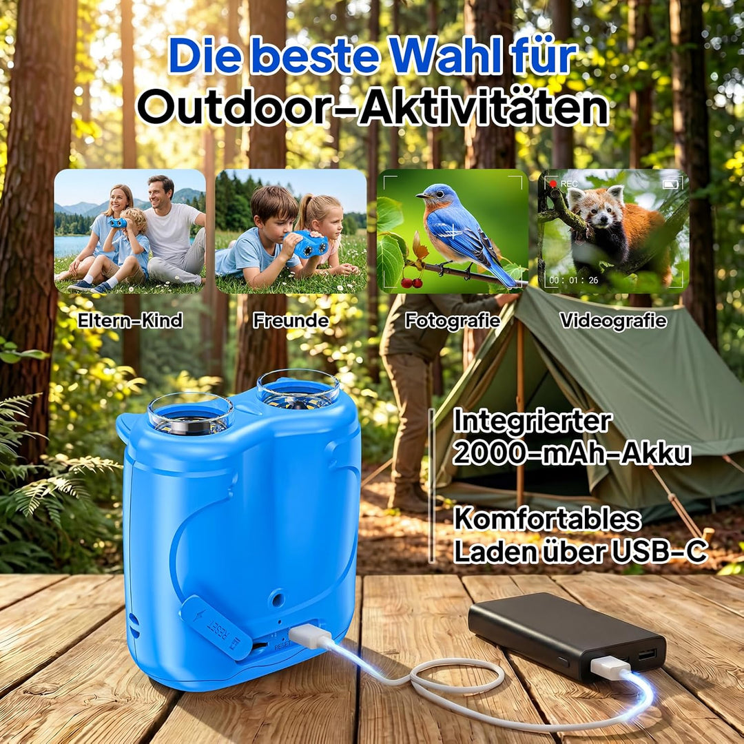 Ashfly Mikroskop für Kinder und Fernglas für Kinder, 1000X USB 2-in-1 tragbares Taschenmikroskop, 4K