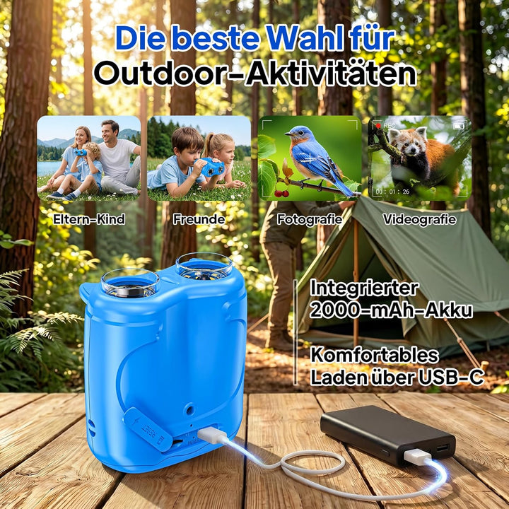 Ashfly Mikroskop für Kinder und Fernglas für Kinder, 1000X USB 2-in-1 tragbares Taschenmikroskop, 4K