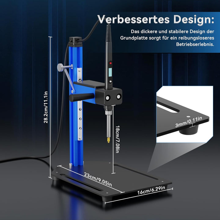 Einschmelzhilfe für Gewindeeinsätze, Aluminiumlegierung Heat Set Insert Tool, Vertikales Einschmelzw