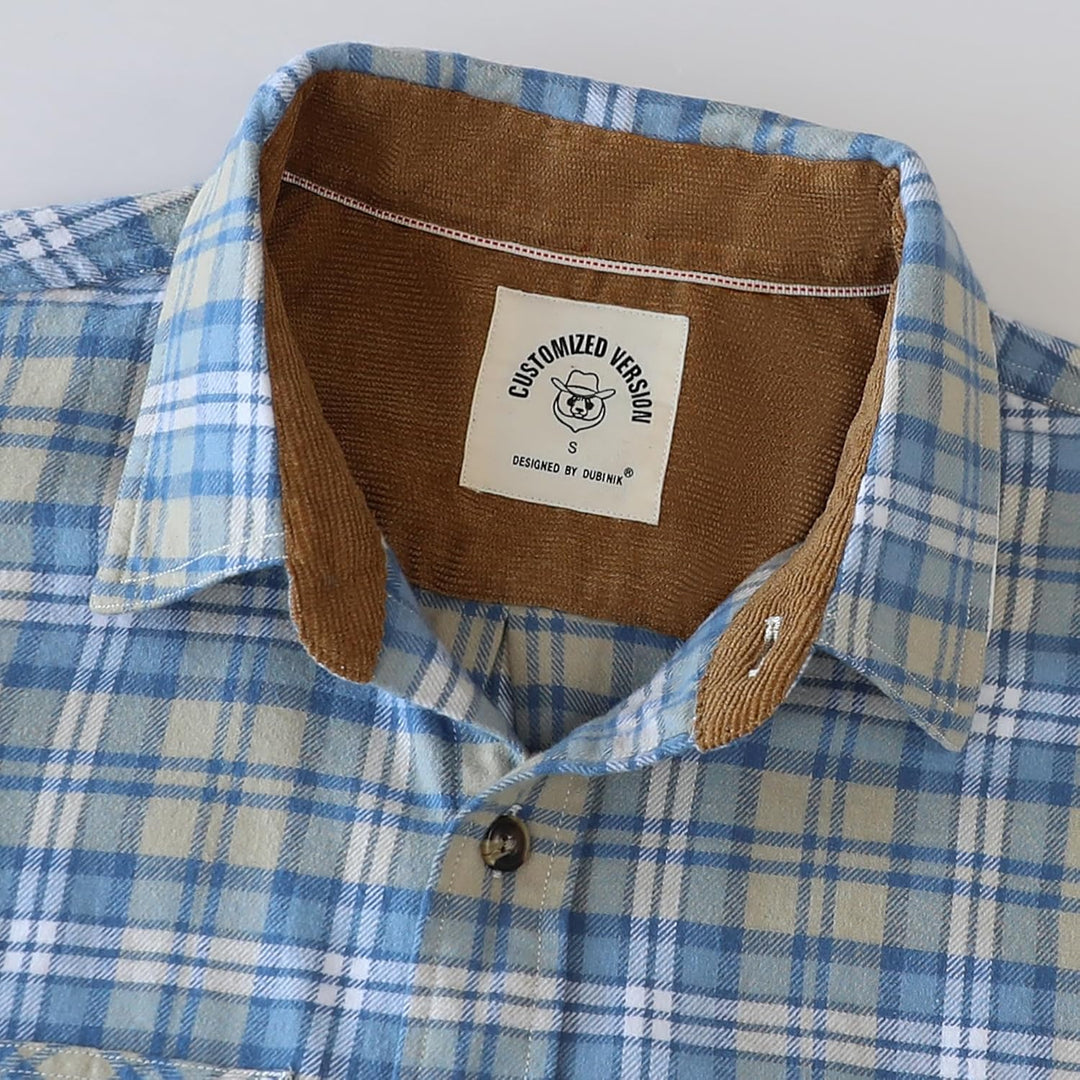 Dubinik® Flanellhemd Herren Button Down Kariert Baumwollhemd Freizeithemd Hemd Herren Langarm mit Zw