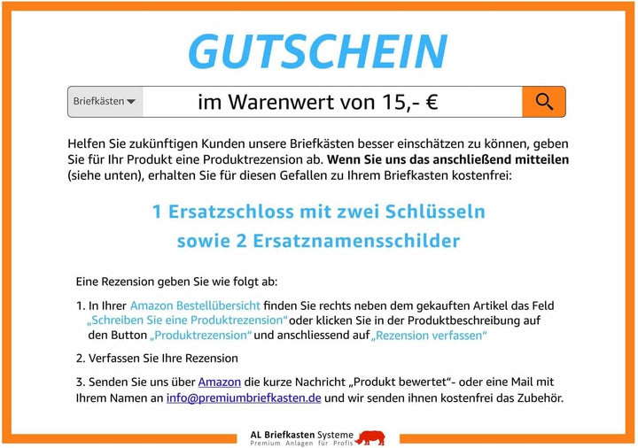 AL Briefkastensysteme Basic 4er Briefkasten RAL 3000 Feuer Rot 4 Fächer DIN A4 wetterfest Briefkaste