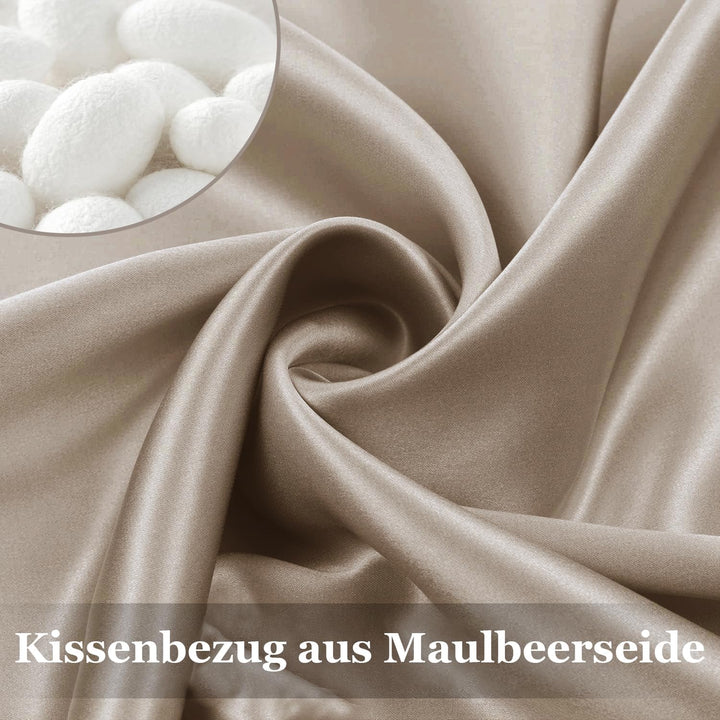 Adubor Seidenkissenbezug 40x80cm für Haar und Haut, mit verstecktem Reissverschluss, beide Seiten, 2