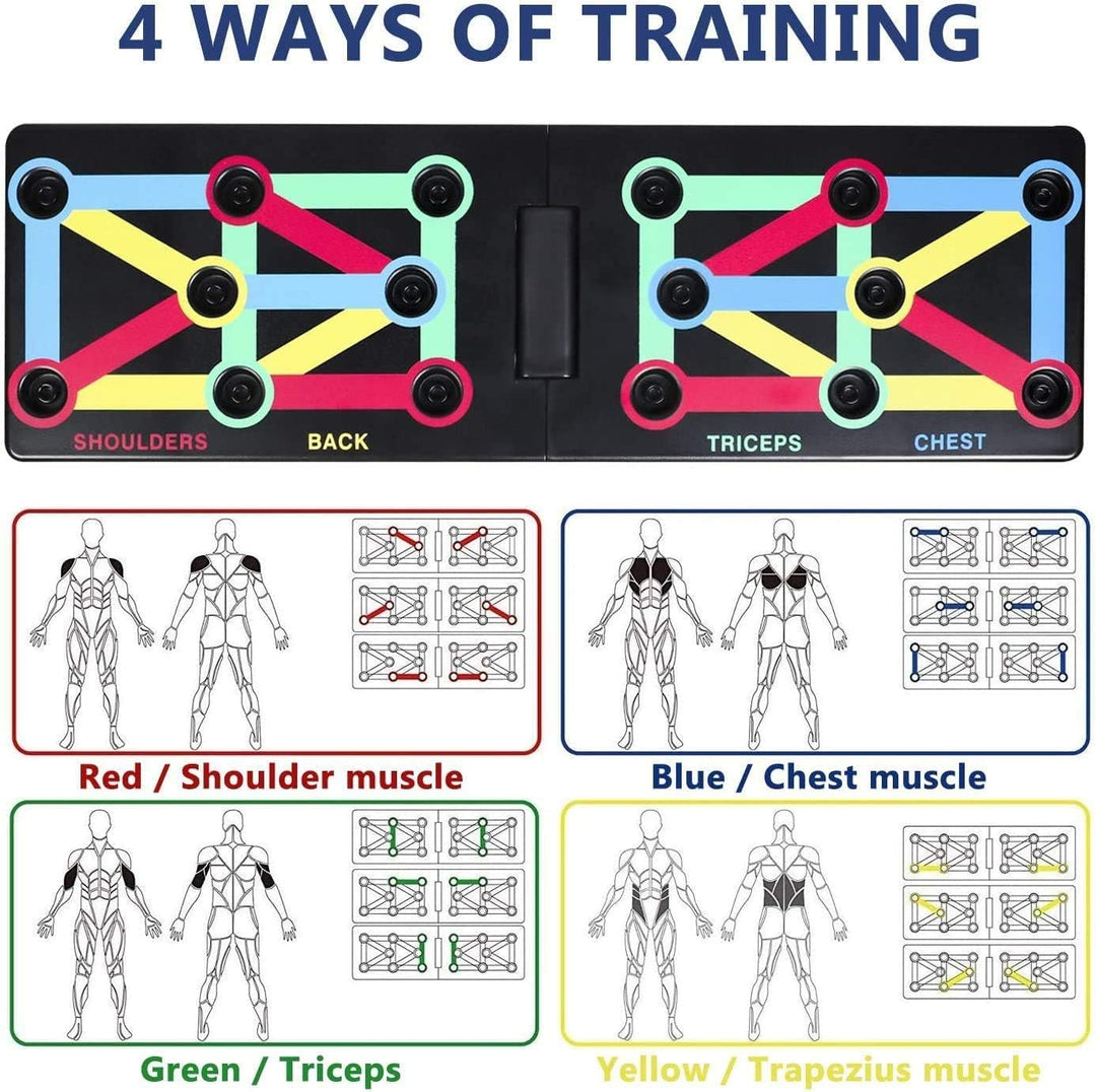 Cretee 12 in 1 Faltbare Push Up Rack Board mit Handgriff für Muskeltraining Effektiv Formen 12 in 1