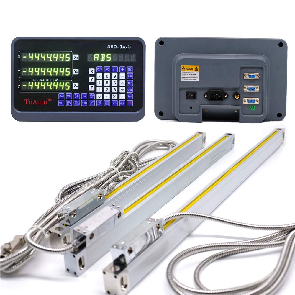 3 Achsen Digitalanzeige kit ToAuTo Digital Anzeige mit 3 Axis Linear Massstab für Mühle, Bohrmaschin