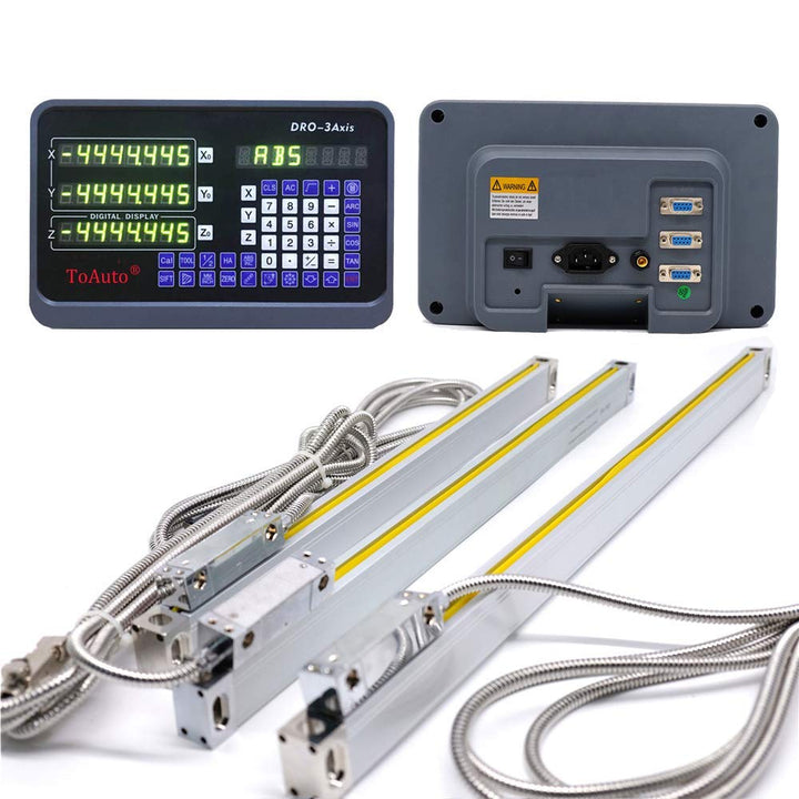 3 Achsen Digitalanzeige kit ToAuTo Digital Anzeige mit 3 Axis Linear Massstab für Mühle, Bohrmaschin