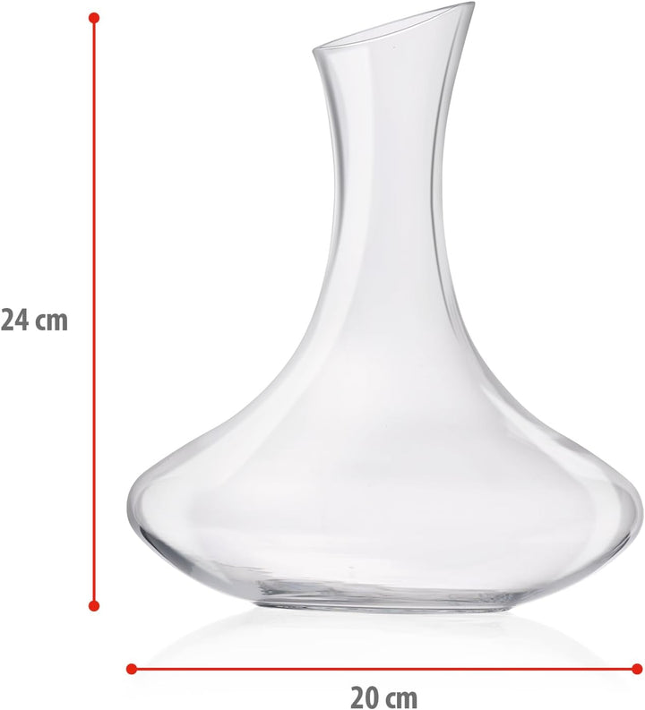 Alpina Premium Dekanter aus Glas – Wein Karaffe 1,78 L im schwungvollen Design | 20 x 24cm mit anges