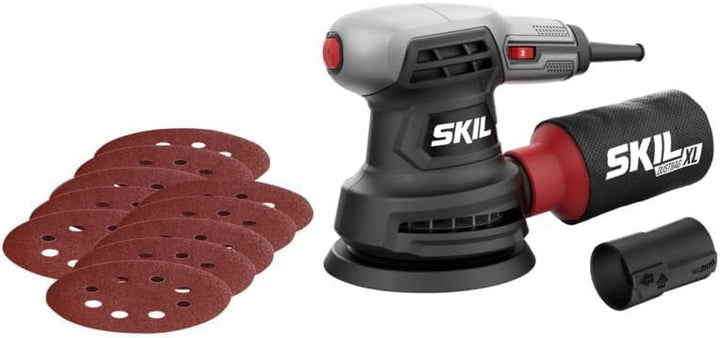 Skil 7422 AA Exzenterschleifer mit 300 Watt und 3 Schleifblätter (mit Gasgebschalter, ergonomische e