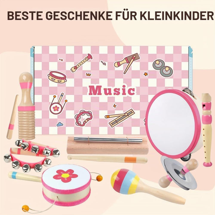 Musikinstrumente für Kleinkinder 1 2 3-jährige Mädchen, Baby Montessori Holzspielzeug für Kinder von