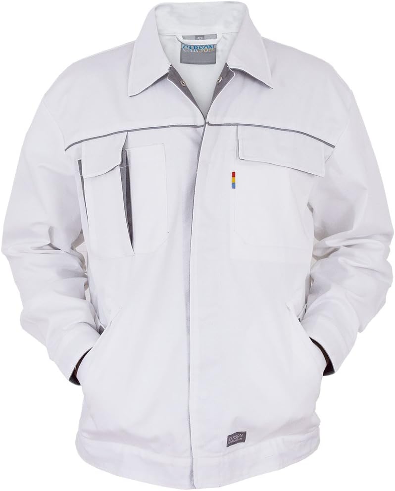 Carson Contrast Arbeitsjacke, 1 Stück, 52, Weiss/Grau, CC710.WG 52 Weiss / Grau, 52 Weiss / Grau