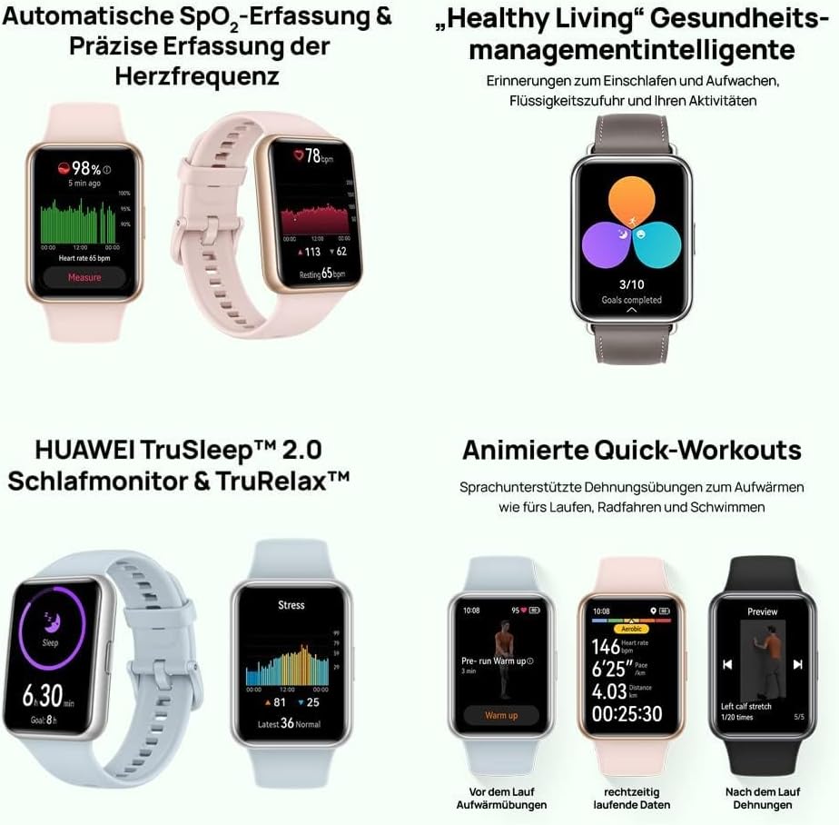 HUAWEI Watch FIT 2 Smartwatch, 1,74 Zoll FullView-Display, Blautooth-Anrufe, Gesundheitsmanagement,