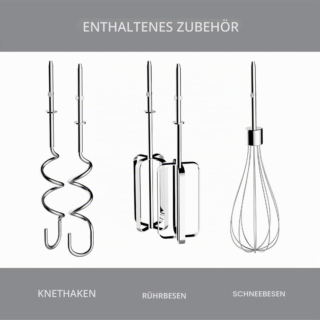 Dualit Handrührer - Schwarz, 400W, 4 Stufen, Einziehbares Kabel - Rührgerät Küche Ideal zum Backen m