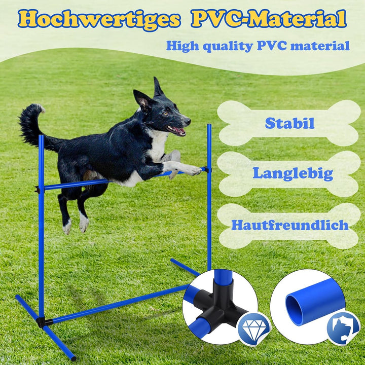 Agility Ausrüstungs Set für Hunde, Agility Hürdenset inkl. 4 x Hürden Höhenverstellbar, Haustier Tra