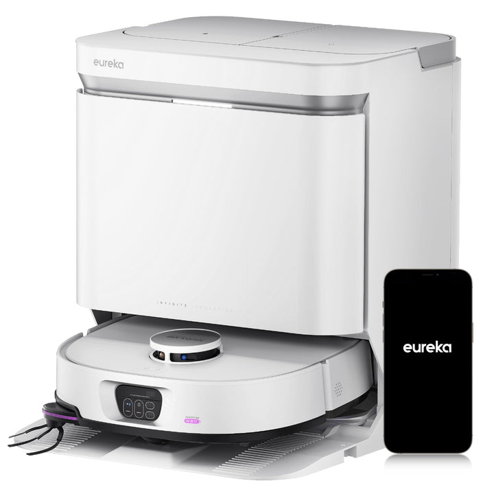 EUREKA J15 Max Ultra Roboterstaubsauger mit Wischfunktion | Extensible Seitenbürste & Wischarm | 220