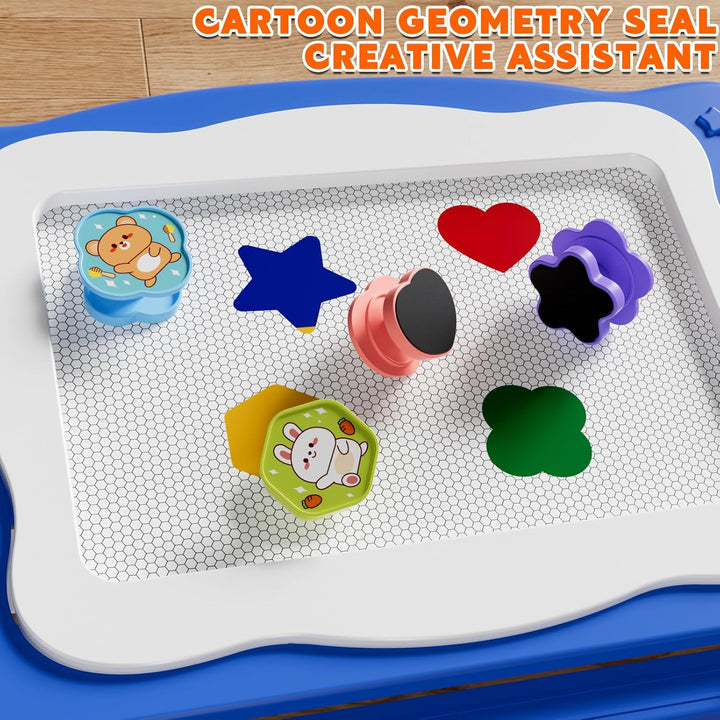 Grosse Magnetisches Zeichenbrett Spielzeug für Kinder Alter 3-7 Jahre, löschbare Doodle Brett mit 4