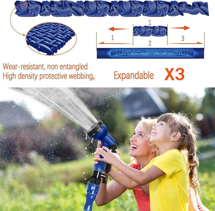 Gartenschlauch Flexibel, Wasserschlauch Dehnbar Flexibler Gartenschlauch 30 m mit 7 Funktionen Garte