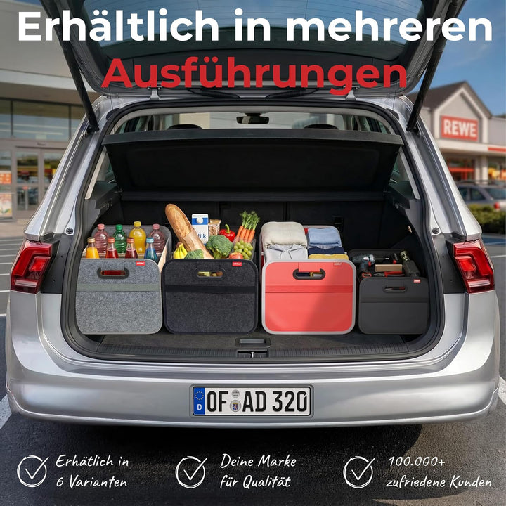 Achilles Auto-Faltbox XL - Filz-Kofferraumtasche Mit Grossem Stauraum - Einkaufstasche - Aufbewahrun