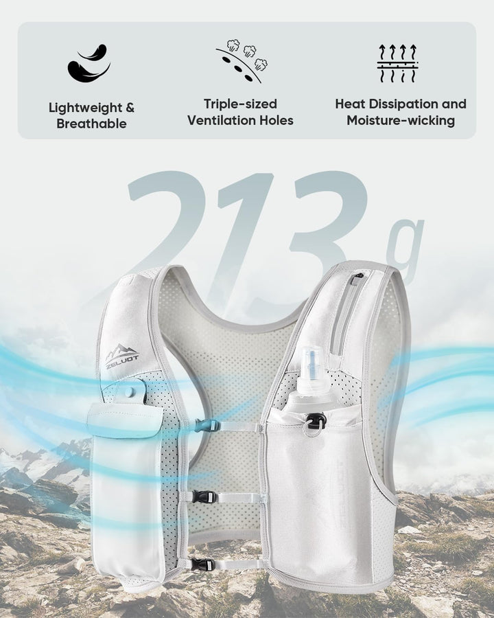 Zelvot Laufweste für Damen und Herren, Europäisches Originalpatent, Verstellbare Brustgurte, Trinkwe