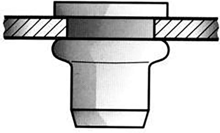 Blindnietmuttern A2-Edelstahl M 4 x 6 x 11 mm, 500 Stück, (1455444)