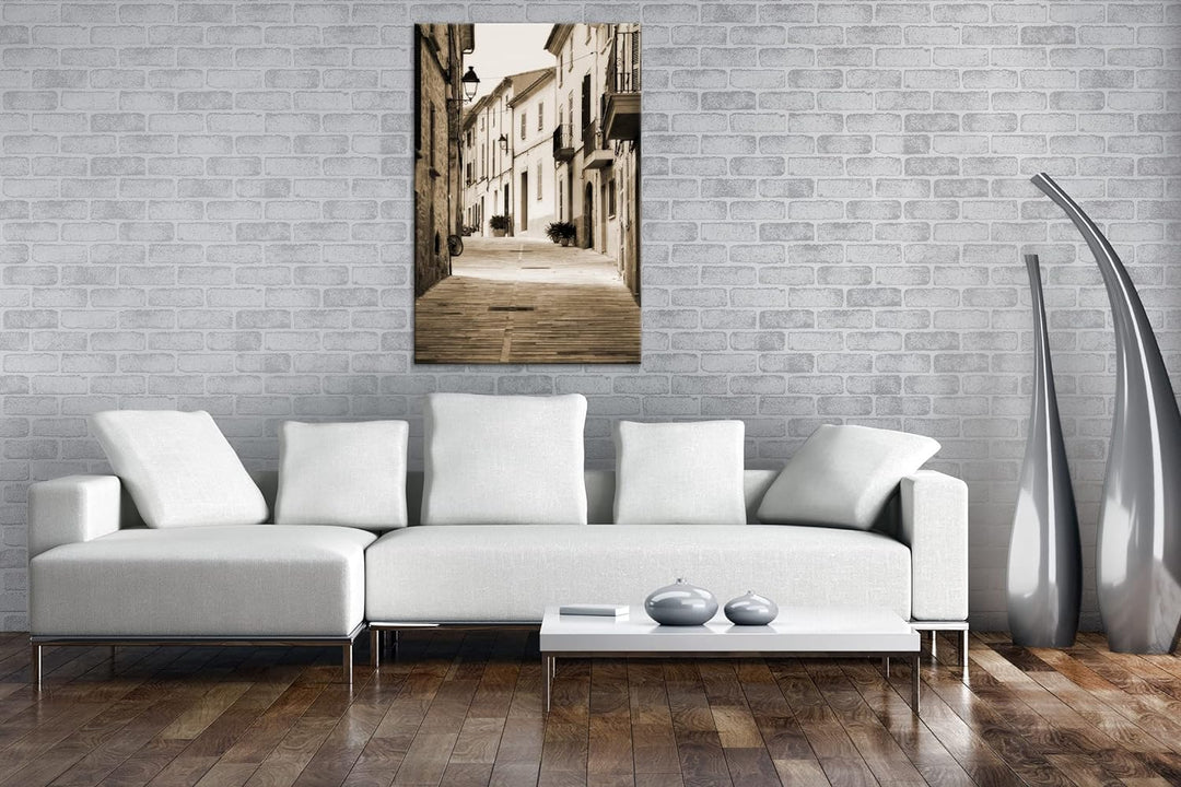 Fussweg in der Altstadt Format: 60x40 cm Effekt: Sepia als Leinwandbild, Motiv fertig gerahmt auf Ec