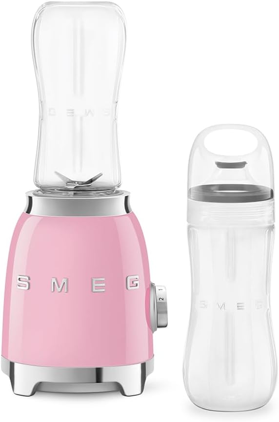 SMEG, Personal Blender PBF01PKEU, 2 Geschwindigkeitsstufen, Doppelklinge aus Edelstahl, 2 x 600 ml F