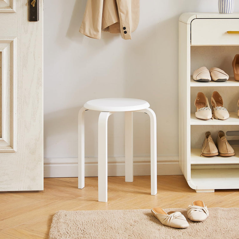 IBUYKE Stapelhocker-Massivholz Hocker Hausbank Holzhocker Mode Kreative Hocker Moderne Esstisch Hock