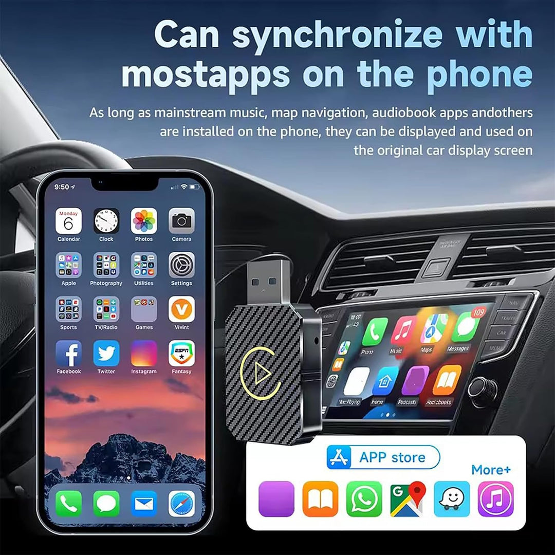 Wireless Carplay Adapter, 2025 Upgrade Wireless Android Auto Adapter,2 in 1 Kabelloses Carplay Auto