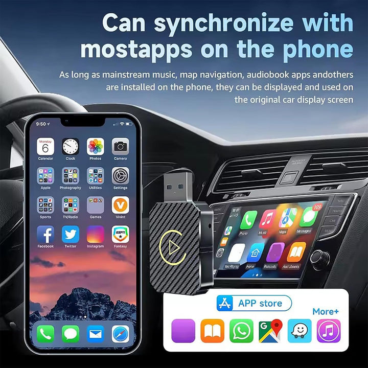Wireless Carplay Adapter, 2025 Upgrade Wireless Android Auto Adapter,2 in 1 Kabelloses Carplay Auto