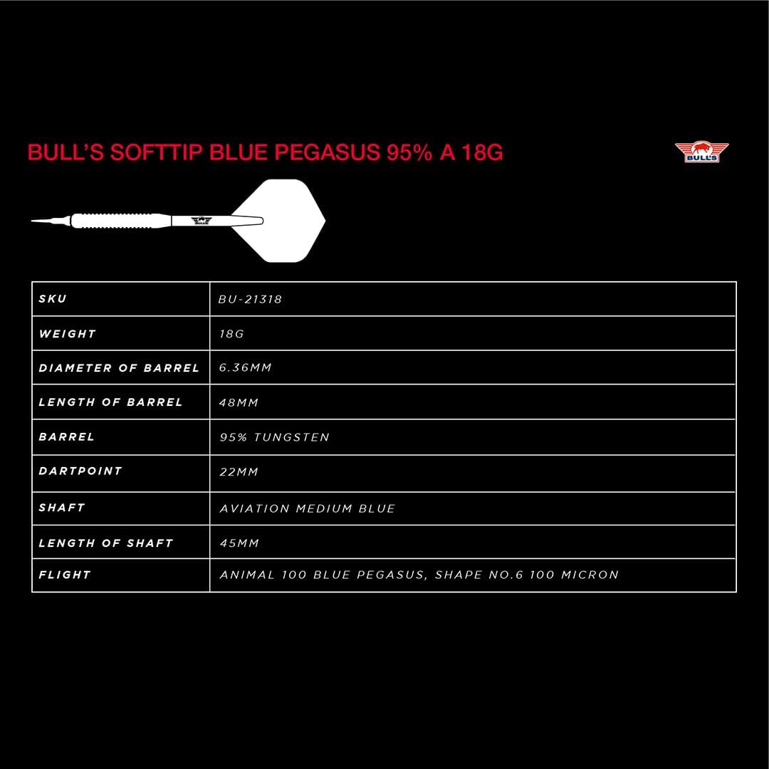 Bull's NL - Blue Pegasus Typ A - Softdart 18.0 Gramm, 18.0 Gramm