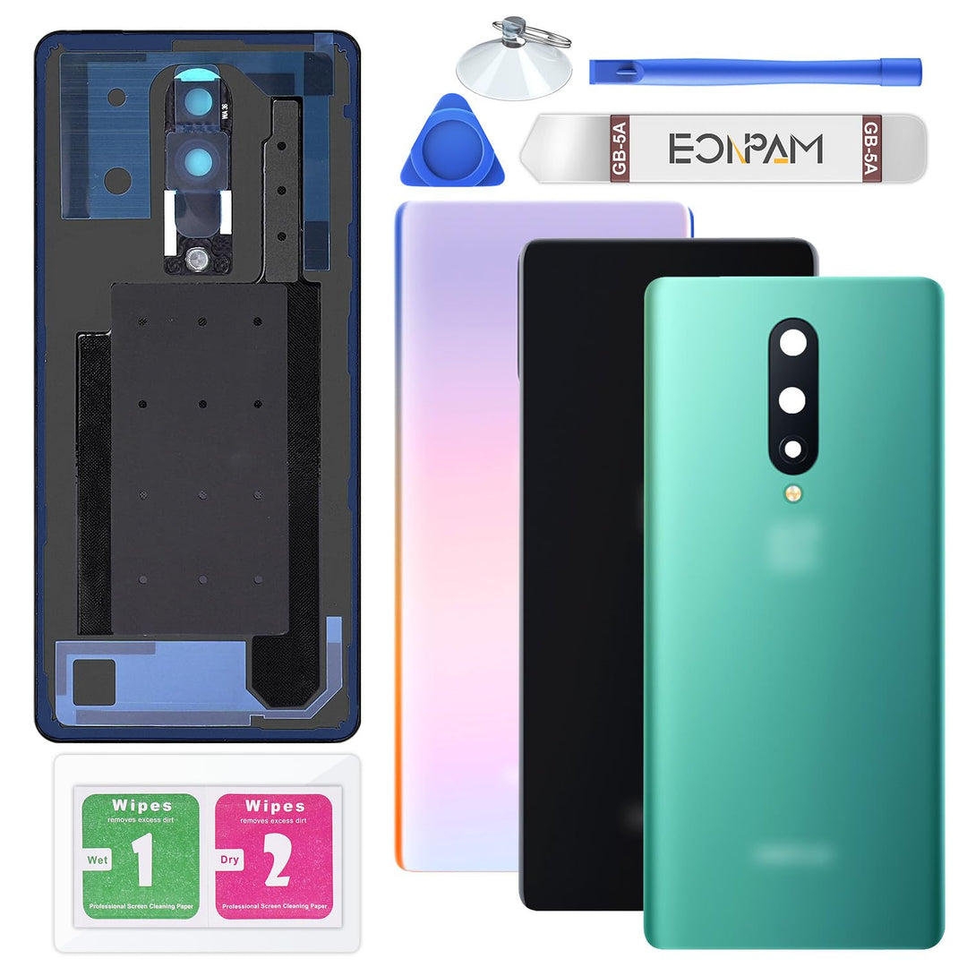 Eonpam Akkudeckel für OnePlus 8 Rückseite Glas Original Backcover Back Glas Ersatz Reparatur Set mit