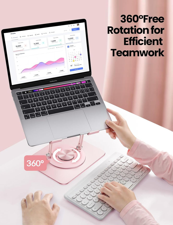 VAYDEER Laptop Ständer höhenverstellbar mit 360° Drehbasis &amp; faltbarem Design – Ergonomische Noteboo