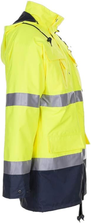 Planam Grösse XL Herren Warn-/Wetterschutz Parka 2-farbig gelb marine Modell 2057 XL Gelb, Marine, X