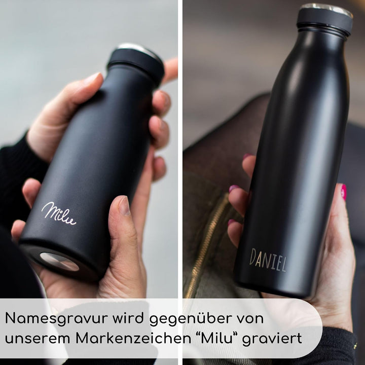 Milu® Trinkflasche mit Gravur personalisiert - als Geschenk-Idee Ostern, Vatertag, Muttertag, Weihna