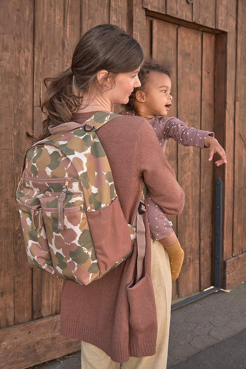 LÄSSIG Baby Wickelrucksack mit Wickelunterlage, Kinderwagenbefestigung/Casual Urban Backpack Tinted