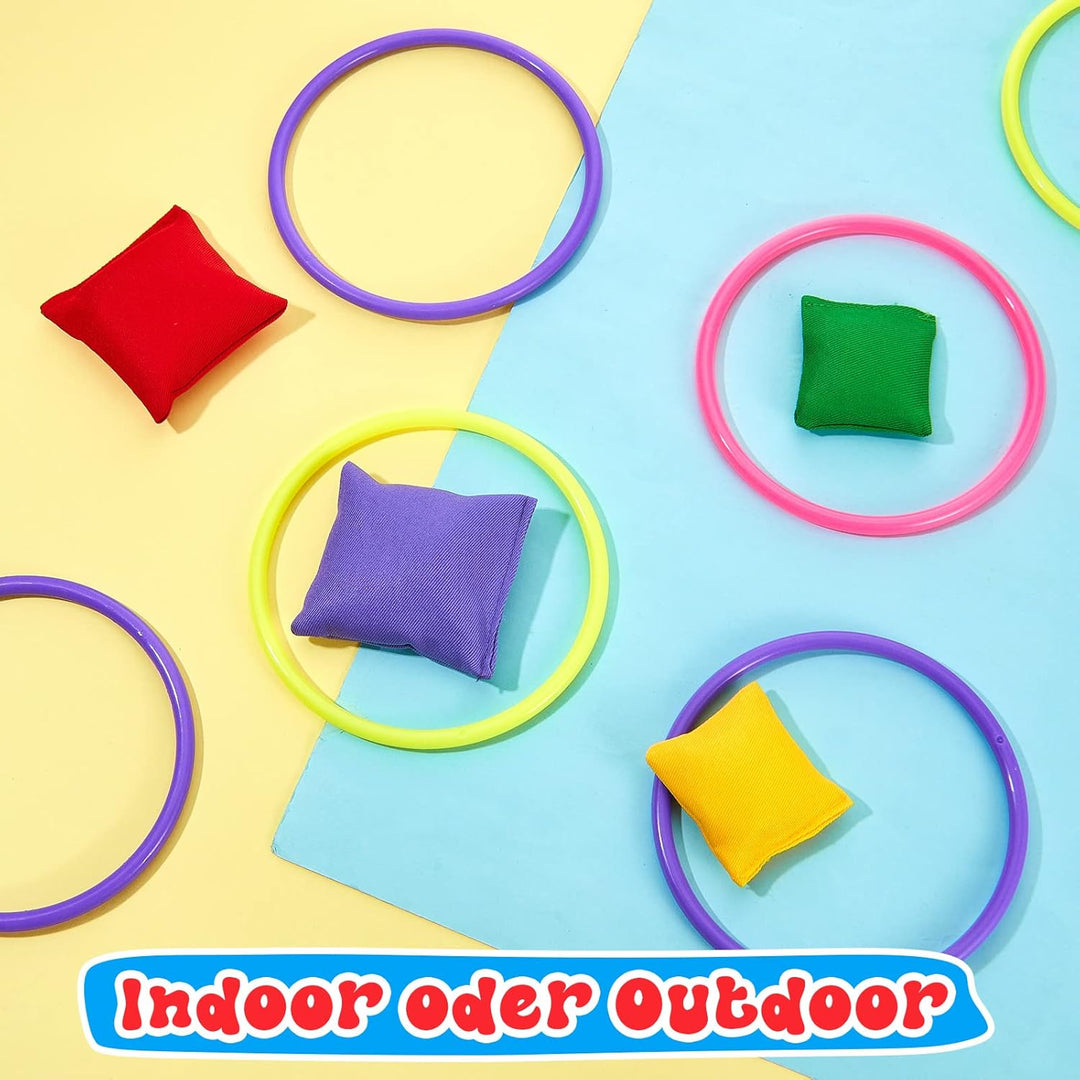 Harrycle 54 Stück Wurfspiel 3 in 1 Set Kinder Ringwurfspiel für Party Erhalten 20 Sport Stapelbecher