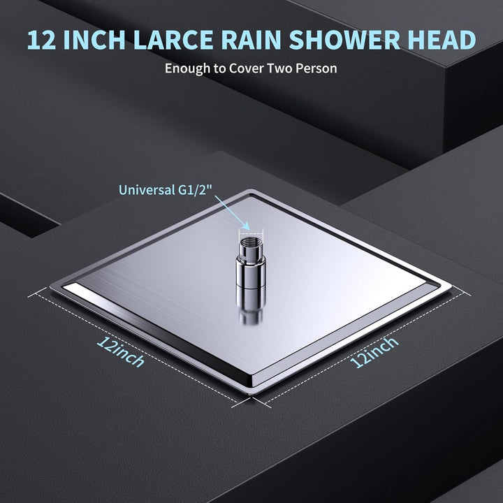12 Zoll (30cm) Regendusche Duschkopf – Edelstahl, Hochdruck, Ultradünn, 360° Schwenkbar – Grosser Lu