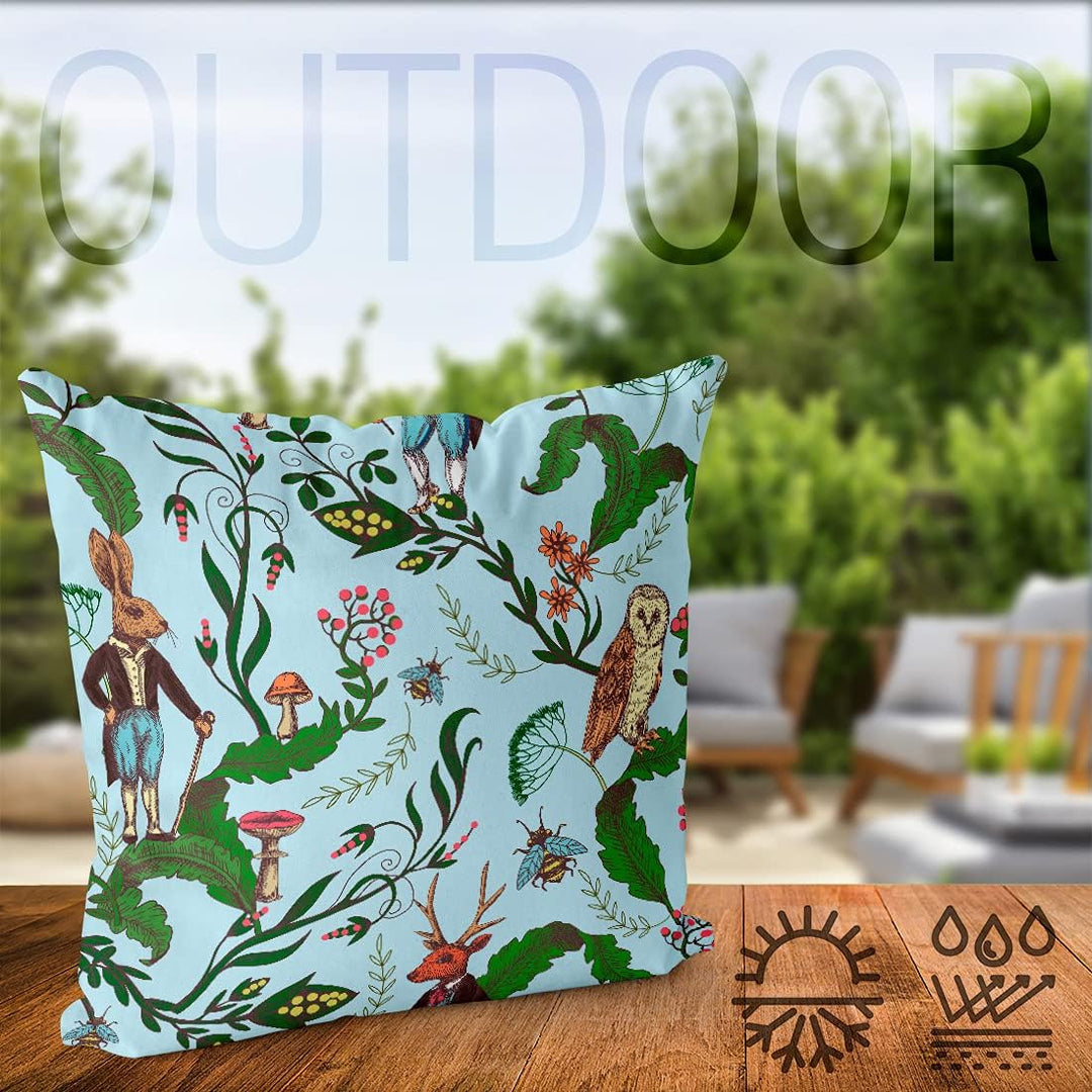 VOID Märchen Hase Eule Kissenbezug Kissenhülle Polyester Weihnachten Deko Winter Outdoor Dekoration,